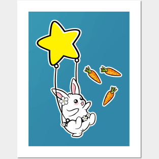 Funny Bunny on a Swing Posters and Art